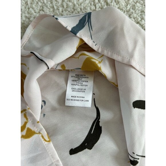 Daniel Rainn Light Pink Floral Print Short Flutter Sleeve V-Neck Blouse Top Sz S - Picture 5 of 7